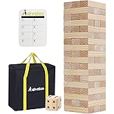 Aivalas Giant Timber Blocks Games, 56 Blocks Large Tower Outdoor Indoor Game - Includes Carry Bag and Scoreboard, Wood Stacki