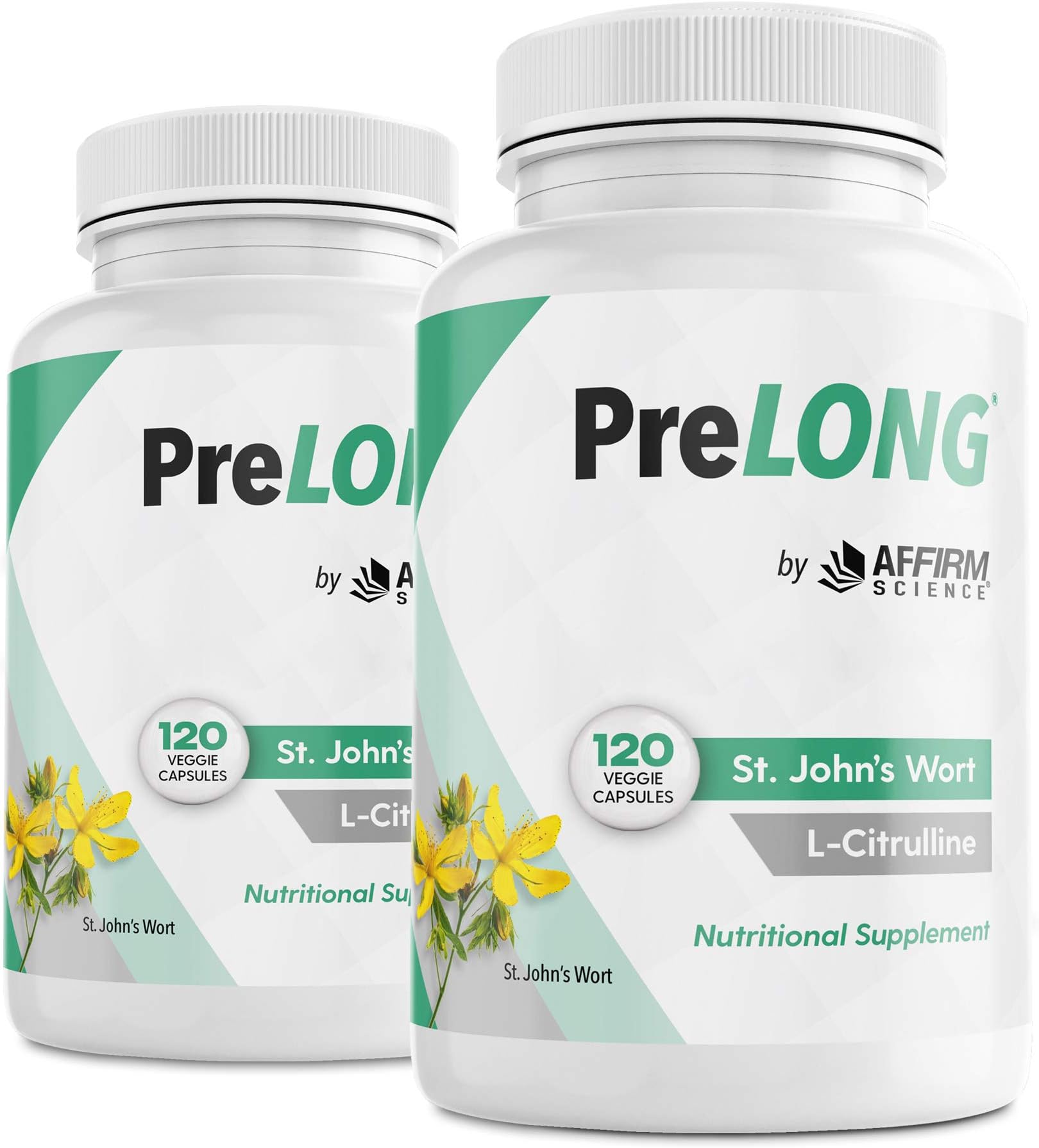 AFFIRM Science PreLONG St. Johns Wort & L-Citrulline Supplement 700mg 150 Capsules (2 Bottles) | Male PE Enhancement Formula | Created by Dr. Judson Brandeis