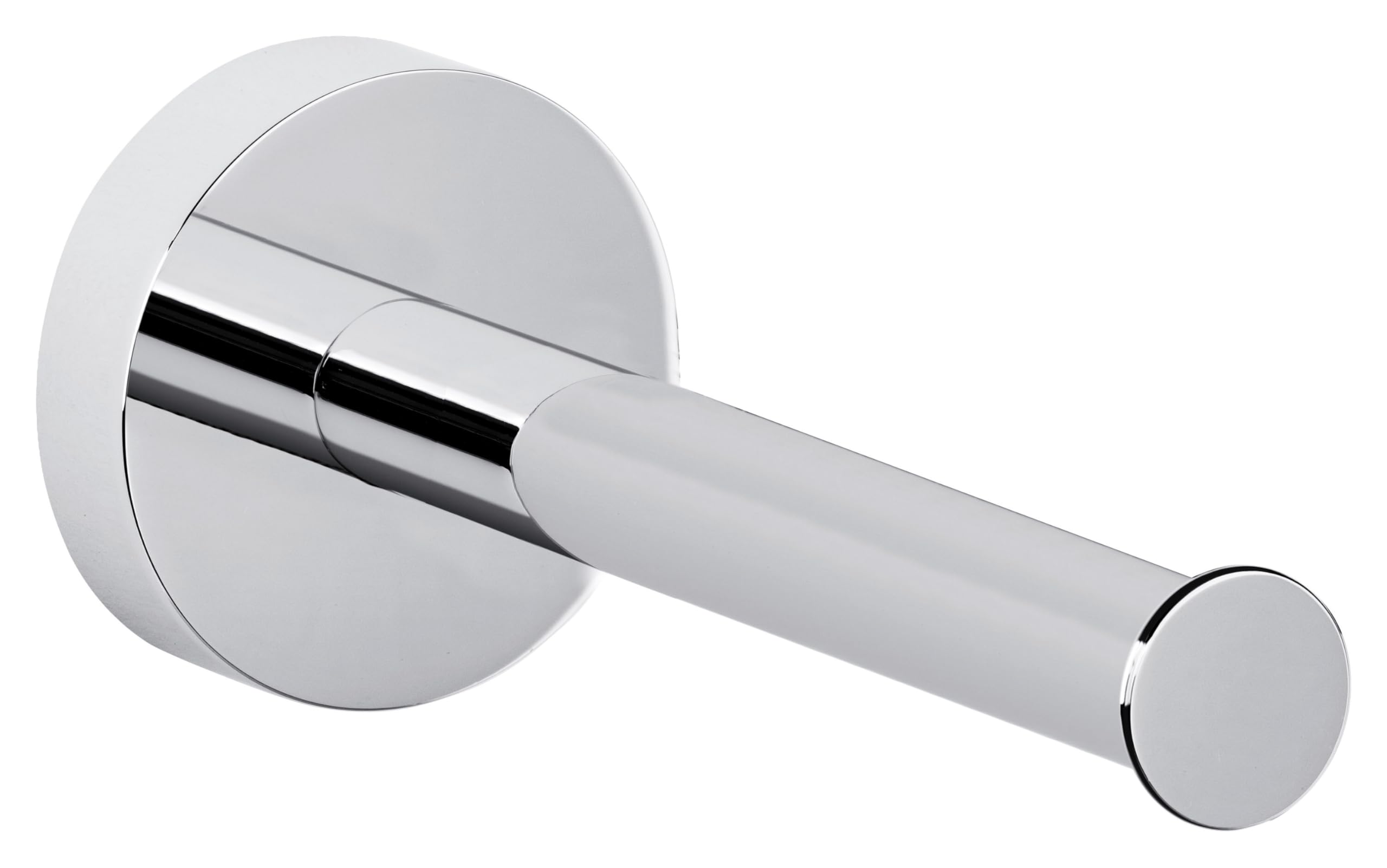 tesa® Smooz Spare Toilet Paper Holder, high Gloss Chromed Metal, self-Adhesive, Adhesive mounting Technology, 50mm x 50mm x 125mm