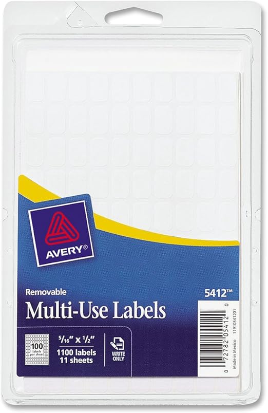 Amazon Com Avery Removable Rectangular Labels 0 31 X 0 5