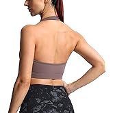 Aoxjox Women's Workout Sports Bras Fitness Halter Bra Yoga Crop Tank