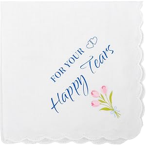 Happy Tears Handkerchief, Cotton Delicate Wedding Handkerchiefs (White) | Blue For Your Happy Tears Handkerchief Minimalist D