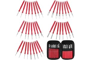 XLWJBES 2024 Upgraded Terminal Removal Tool Kit - 41Pcs Red Electrical Pin Removal Tool Kit Electrical Wire Connector Pin Removal Tool Kit, Car Terminal Release Tool Kit for Household Devices