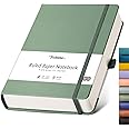 HIUKOOKA College Ruled Notebooks for work, A5 Lined Notebook Leather Journal, 320 Pages Thick Notebook Journals for Writing Diary Office School Students, 5.75'' X 8.38'' - Green
