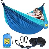SZHLUX Camping Hammock Double Portable Hammocks Camping Accessories and Camping Gear,Great for Hiking,Outdoor,Beach,Camping