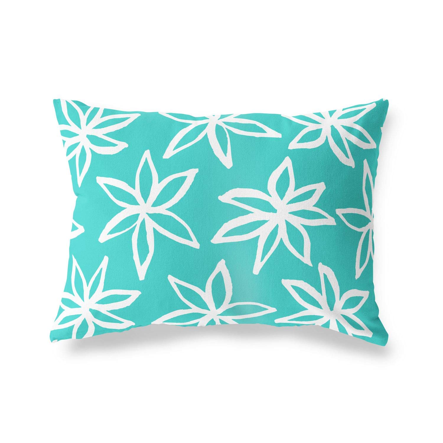 Bonamaison Decorative Cushion Cover Turquoise & White, Throw Pillow Covers, Home Decorative Pillowcases for Livingroom, Sofa, Bedroom, Size: 35x50 Cm - Designed and Manufactured in Turkey