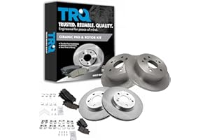 TRQ Front and Rear Brake Pad & Rotor Kit Brake Pads Brake Rotor Ceramic Compatible with 2007-2012 Lexus ES350 2008-2012 Toyota Avalon 2007-2011 Camry