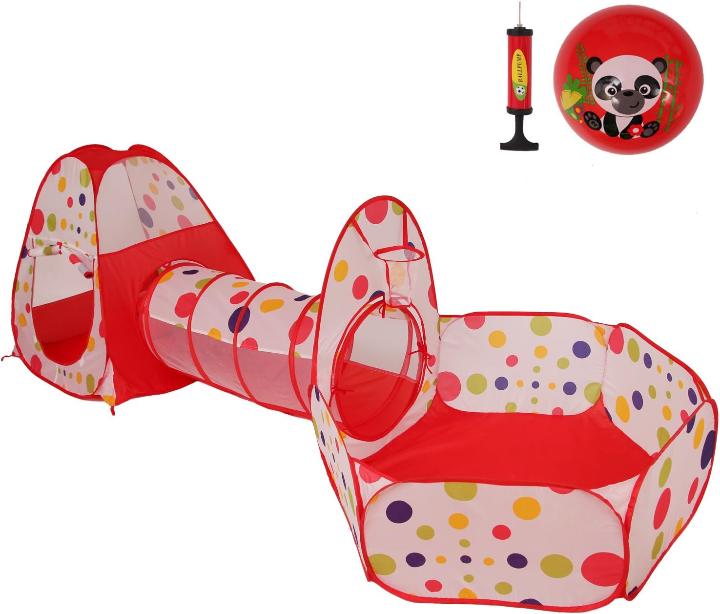 LyButty 3 in 1 Multicolor Pop Up Kids Play Tent with Tunnel and Ball Pits Children Play Tent House for Toddlers, Babies Include Inflatable Toy Ball (Ocean Balls Not Included)