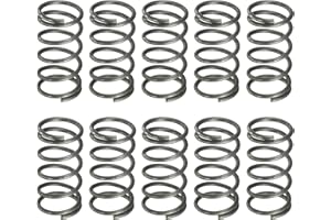 uxcell 10Pcs Compression Spring, 10mm OD, 1mm Wire Size, 20mm Free Length, Spring Steel Construction Extended Mechanical Compression Springs for Shop and Home Repairs, Silver Tone