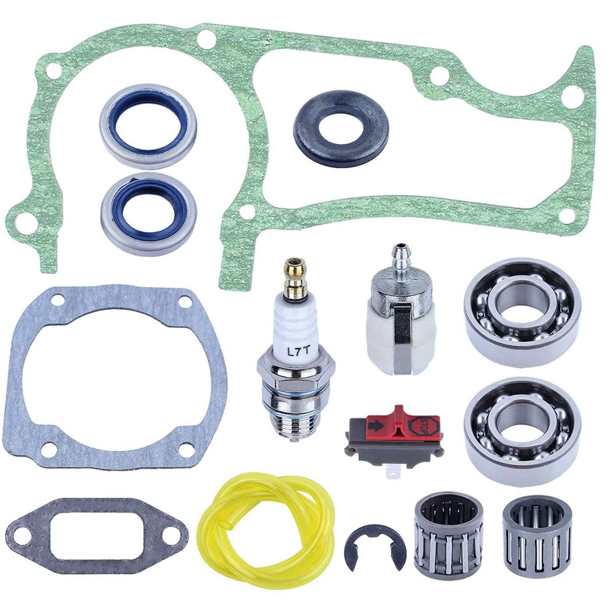 Hippotech Crankshaft Bearing Seal Gasket with Spark Plugs for Husqvarna Chainsaws 362 365 371 372 372XP