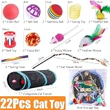 Speedy Panther 22 Pcs Cat Toys Interactive Kit Indoor Cat Tunnel Mouse Ball Set view 2