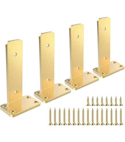 Signature Hardware Veruca Brass Shelf Bracket - 5-7/8 Inch Polished Brass Bracket With Hardware