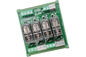 Good BNTai Din Rail Power Relay Module Replaceable Relay Board 12V 24V AC DC SPDT Relay 1NO 1NC PLC (4Channel-ACDC24V)