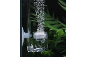 Pawfly CO2 Diffuser for Aquarium Plants, Clear Acrylic CO2 Atomizer Aquarium CO2 Diffuser with Ceramic Disc Bubble Counter and Suction Cup
