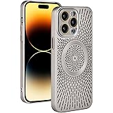 xoniery Compatible with iPhone 15 Pro Max All-Inclusive Hollow MagSafe Case [ Senior Heat Dissipation Breathable ] [ Luxury Shock Protection ] iPhone 15 Pro Max Case for Man Women Girls-Gray