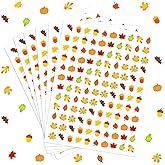 FYSUIMU 2400Pcs Fall Mini Stickers Autumn Pumpkin Maple Leaves Self-Adhesive Stickers Thanksgiving Label Decals for Craft Scrapbook Envelope Card Teacher Reward, 20 Sheets