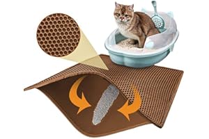 Pieviev Cat Litter Mat Double Layer Waterproof Urine Proof Trapping Mat 1 Pack (30''X24'', Brown)