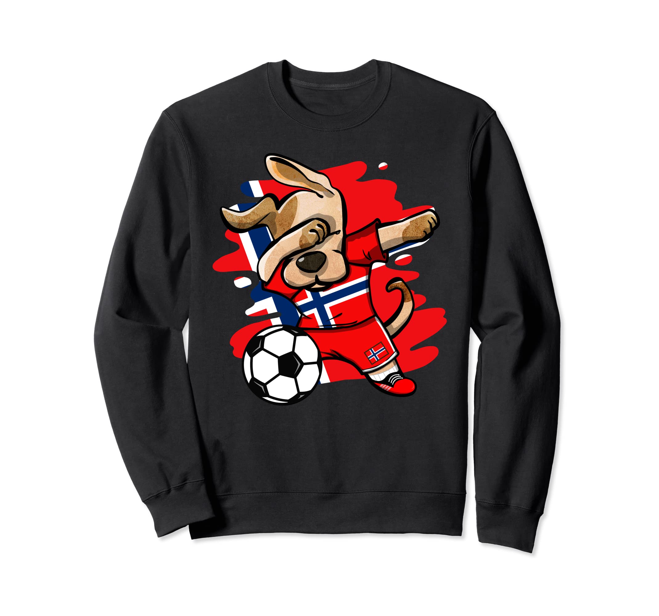 Dabbing Dog Norway Soccer Fan Jersey Norwegian Flag Football Sweatshirt