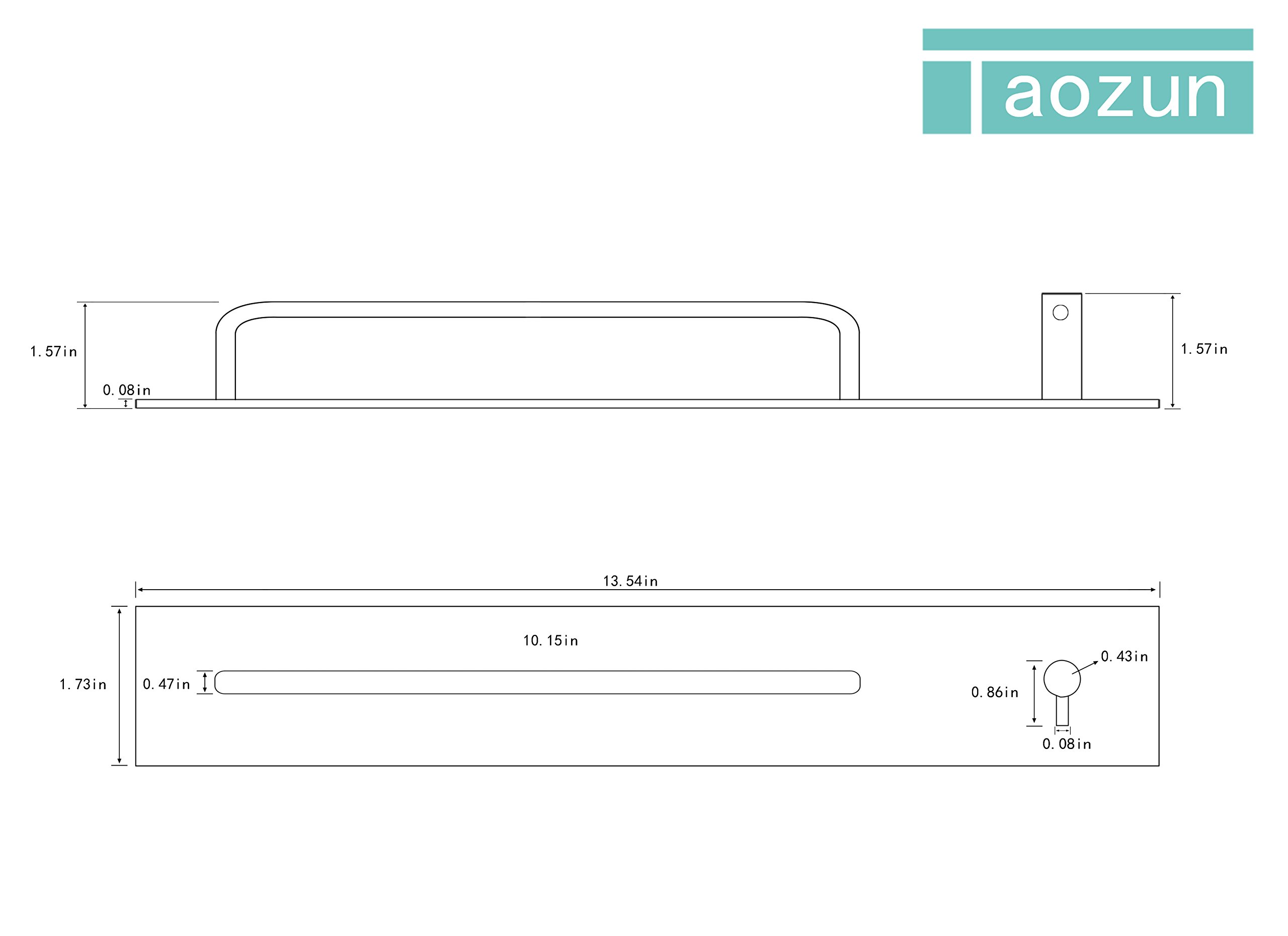 Taozun Towel Bar Ring with Hook Organizer Rack 3M Hand Self Adhesive Bathroom Kitchen Stick On Brush SUS 304 Stainless Steel