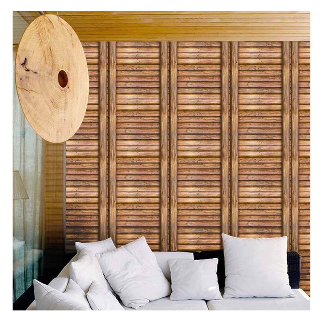 Wood Plank Wallpaper Peel and Stick 3D Rustic Contact Paper for Cabinets Countertops, Decorative Prepasted Wall Coverings Decor 17.7" X 78.7"