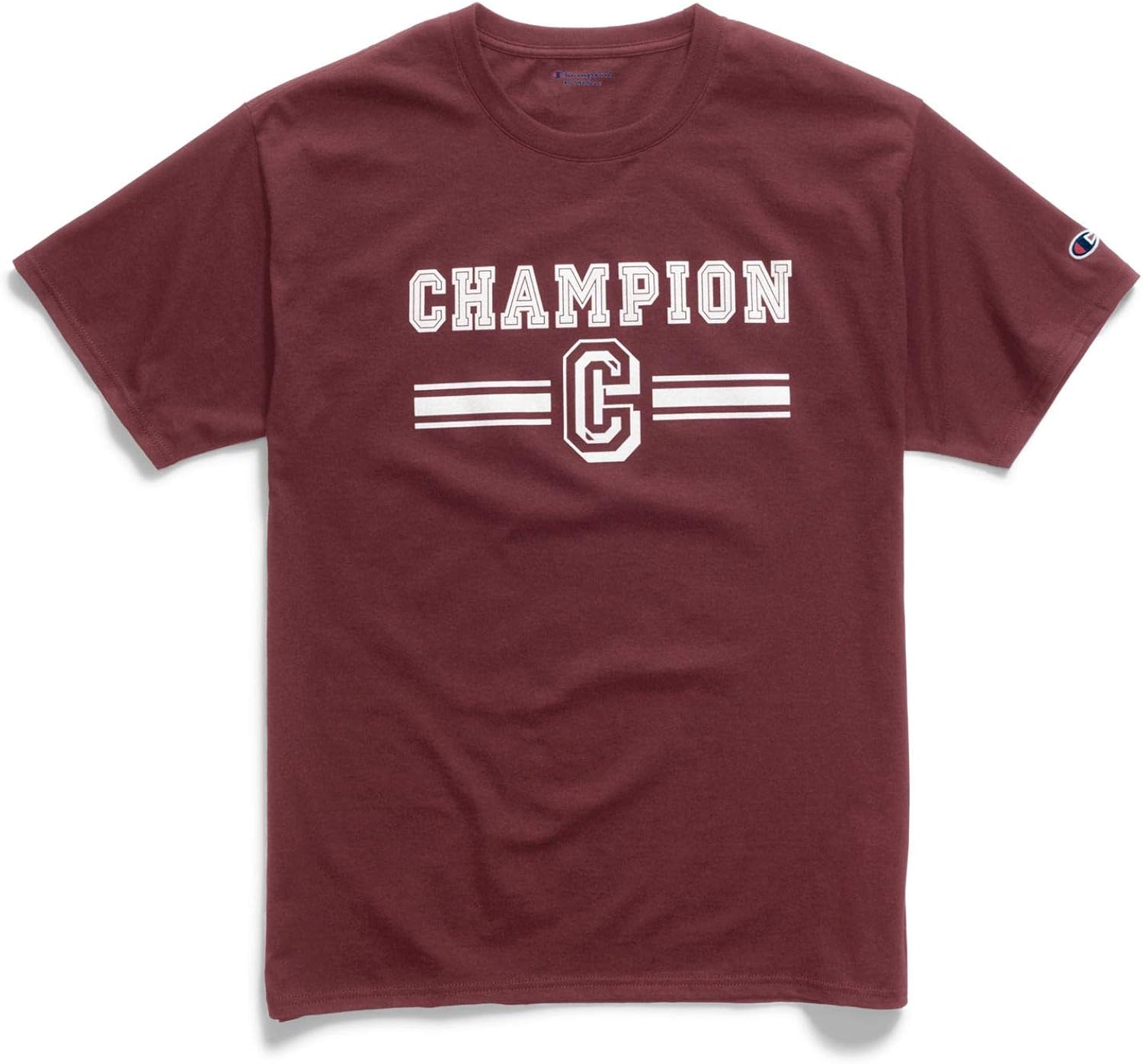 Amazon Com Champion Men S Classic Jersey Script T Shirt Clothing
