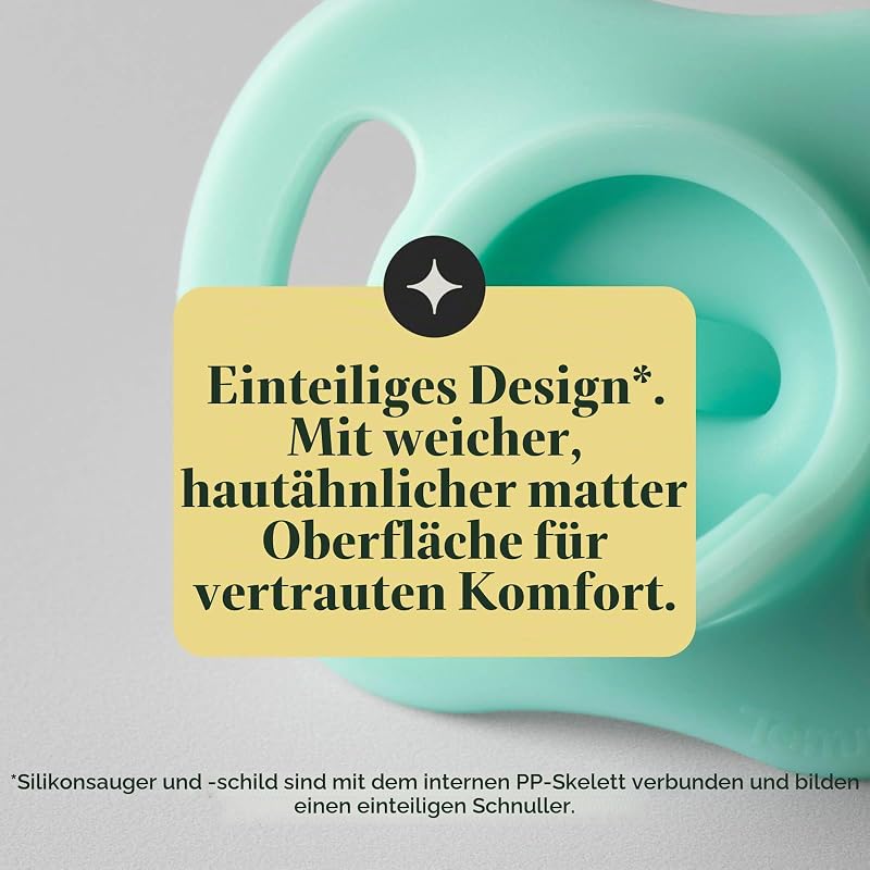 Ultraleichter StayPut Schnuller, 6-18m, 4er Pack, einteiliges Silikondesign