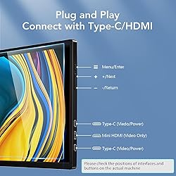 FOPO 15" Laptop Monitor Extender, 1080P Full HD