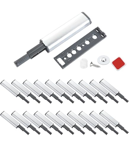 Lot De 10 Loquets Magnétiques Push To Open Pour Portes Et Tiroirs De Cuisine - Noir