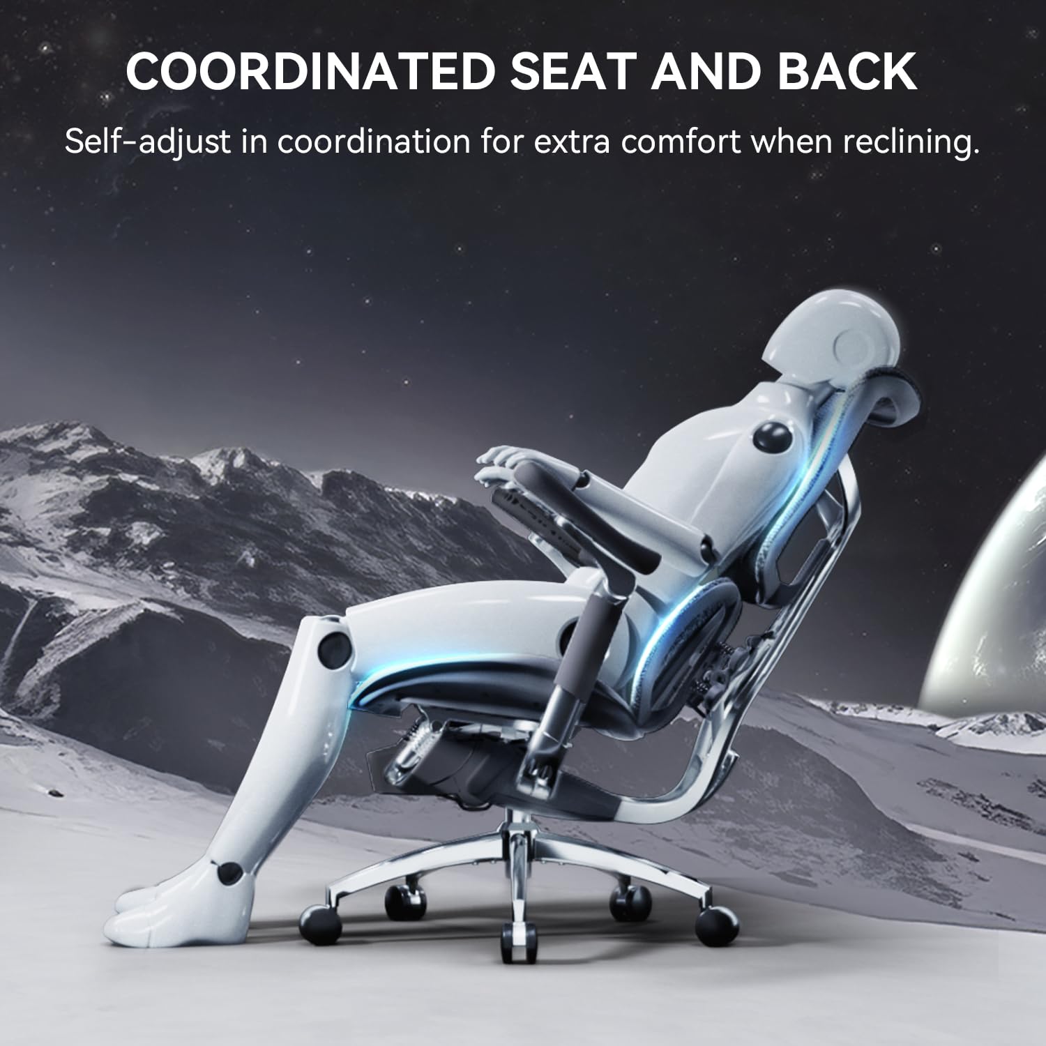 SIHOO Doro S300 Ergonomic Office Chair with Dual Dynamic Lumbar Support,Home Office Computer Chair, 6D Coordinated Armrests, Adjustable Rolling Chair (Black) - Image 7