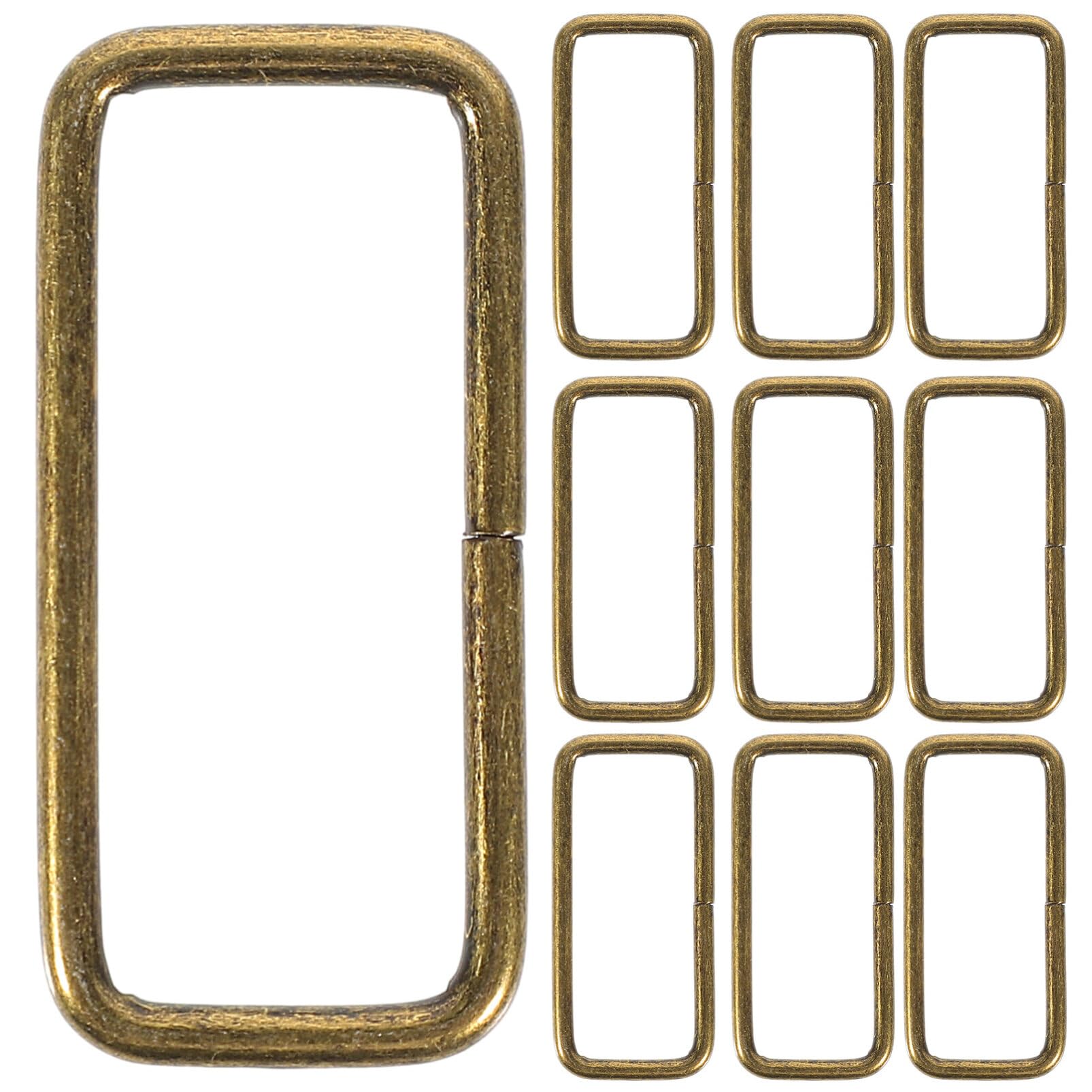 20pcs Bronze Metal Buckle Rings for Bag Making Supplies - Durable Strap Keeper for Shoes, Belts, Backpacks, and Diy Projects (1.77 X 0.79 X 0.12 Inches)