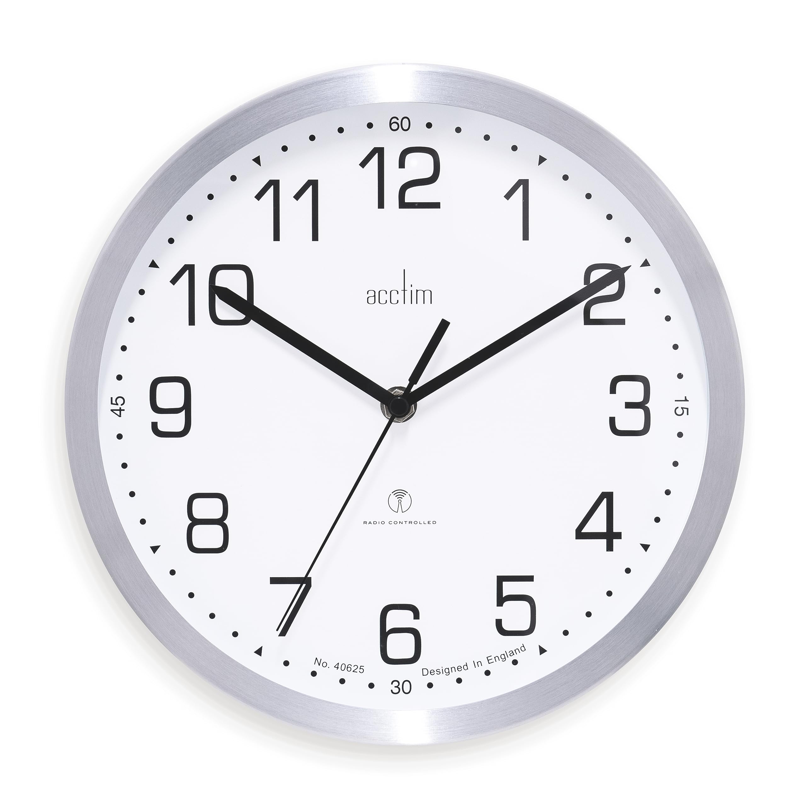 Acctim 74337 Mason Radio Controlled Wall Clock, Silver