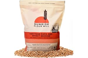 Sunrise Flour Mill Heritage Hard Red Wheat Berries (Turkey Red) (80 Ounce (Pack of 1)) Certified Organic | Non-GMO | Unprocessed | Vegan | Kosher | Shelf-stable Whole Wheat Berries Organic