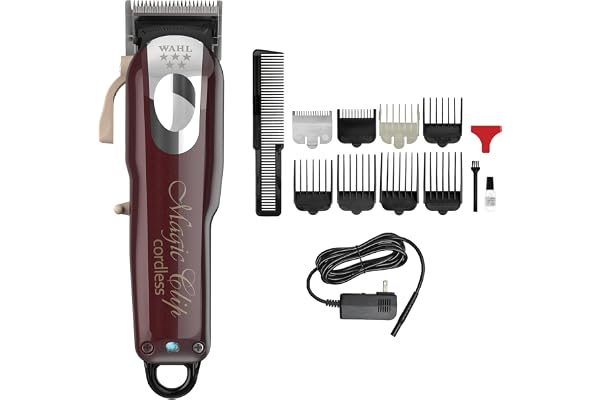 Wahl Professional 5 Star Magic Clip Cordless Hair Clipper – Stagger Tooth Crunch Blade, Adjustable Taper Lever, 100 Min Runti