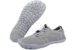 Josaywin Water Shoes for Men Quick Dry Wide Toe Aqua Shoes Adjustable Barefoot Sock for Swim Beach River Pool Surf