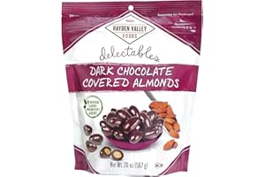Hayden Valley Foods Dark Chocolate Covered Almonds - 20 oz Resealable Bag - Flavored Snack Nuts - No Artificial Flavors, Preservatives or Colors