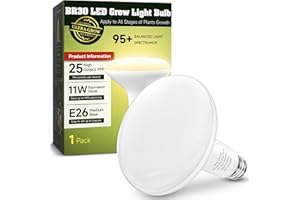 LEDERA Grow Light Bulbs, Plant Indoor LED Light Bulbs 100W Equivalent, 11W Full Spectrum Grow Light 3000K for Indoor House Plants, Seedlings, Greenhouse, Hydroponic
