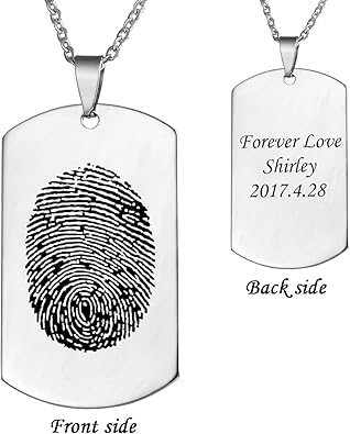 fingerprint dog tags silver