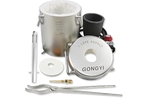 GongYi 6KG Propane Melting Furnace Kit Made of Stainless Steel Includes Crucible and Tongs Foundry Kiln for Smelting Scrap Metal Recycle Gold Copper Aluminum Casting GMF600