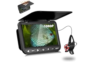 MOOCOR 7'' Underwater Fishing Camera - [HD 1080P] Ice Fishing Camera Underwater w/ 10,000mAh Li-Battery, 3 Lighting-Mode for Dark, Portable Ice Fishing Fish Finder for Ice Lake Boat Kayak Fishing