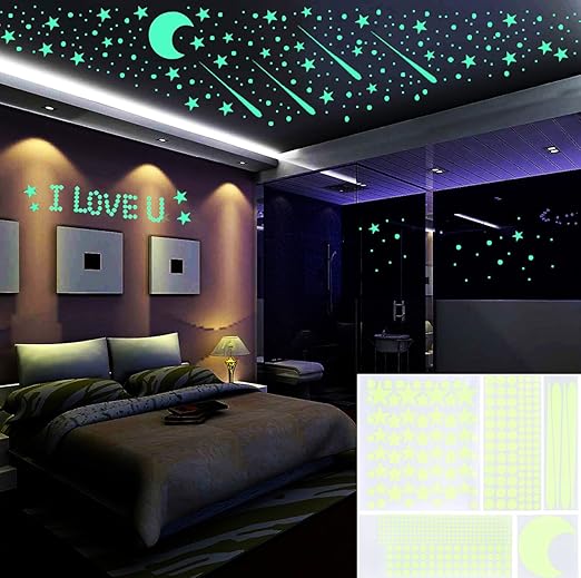 Amazon Com Outgeek Glow In The Dark Stars Wall Stickers 480