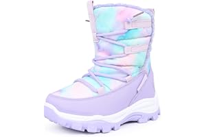 EQUICK Boys Girls Winter Boots Waterproof Lightweight Kid Snow Boots with Fur Outdoor (Toddler/Little Kid/Big Kid)