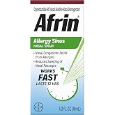 Afrin Allergy Sinus Nasal Spray - Fast and Powerful Nasal Decongestion From Allergies, For Adults and Children 6 Years and Older, 0.50 Fl Oz (Pack of 1)