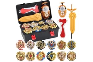PWTAO Bey Battling Top Burst Launcher Grip Toy Blade Set Game Storage Box 8 Top Burst Gyros 3 Launchers Great Birthday Present for Boys Children Kids