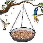 Hanging Bird Feeder, Birdfeeder Hanging for Garden Yard Outside Hanging Bird Feeder Tray - Metal Mesh Platform Feeders for Birds Outside Outdoors Hanging for Attracting Birds - Original
