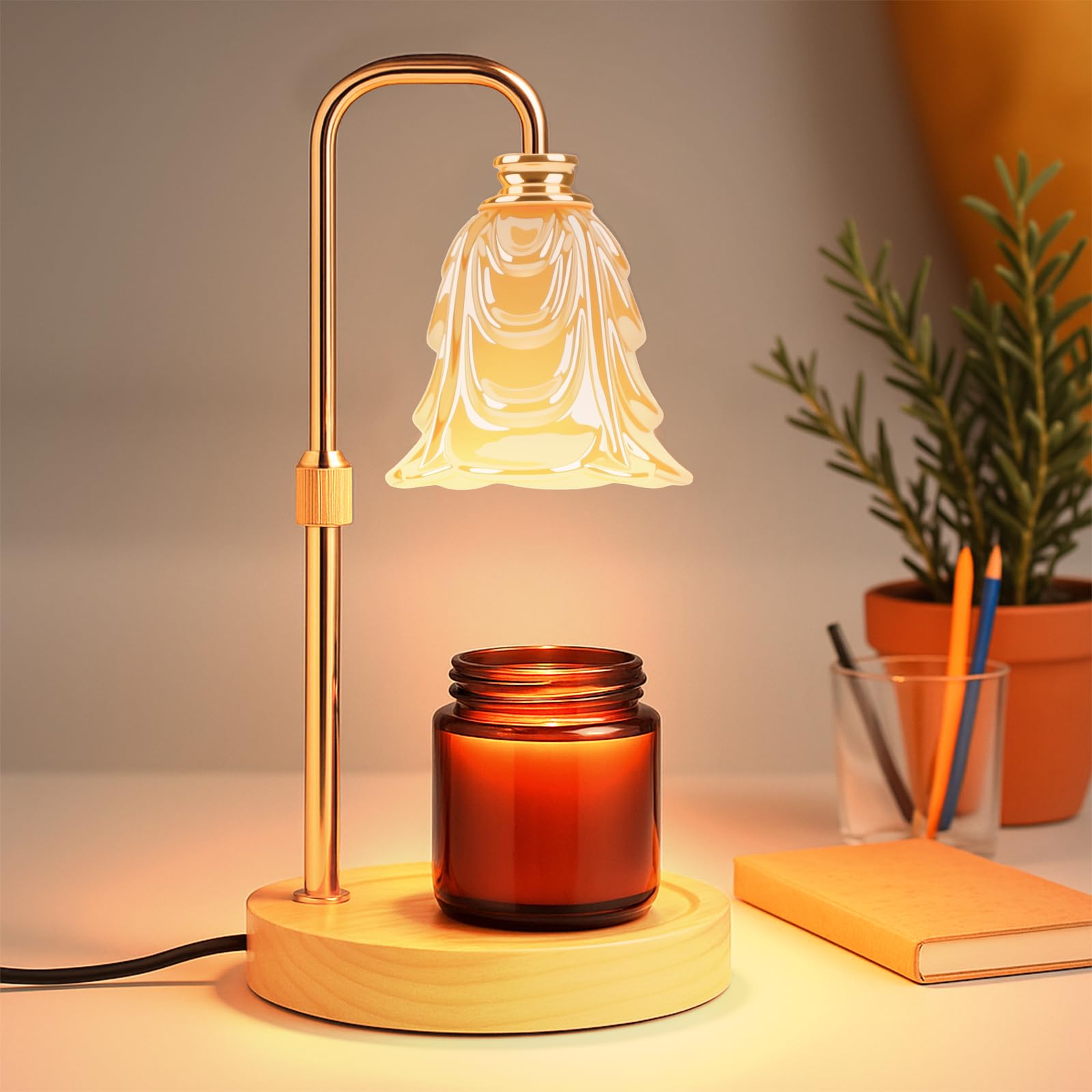 Photo 1 of ***BULB REQUIRED***
EPIMA Candle Warmer Lamp with Timer and Dimmer, Electric Wax Warmers for Scented Candles with 5 Brightness Settings, Anti-Glare Lamp with Adjustable Height, Home Decor, Gift for Christmas, Birthday