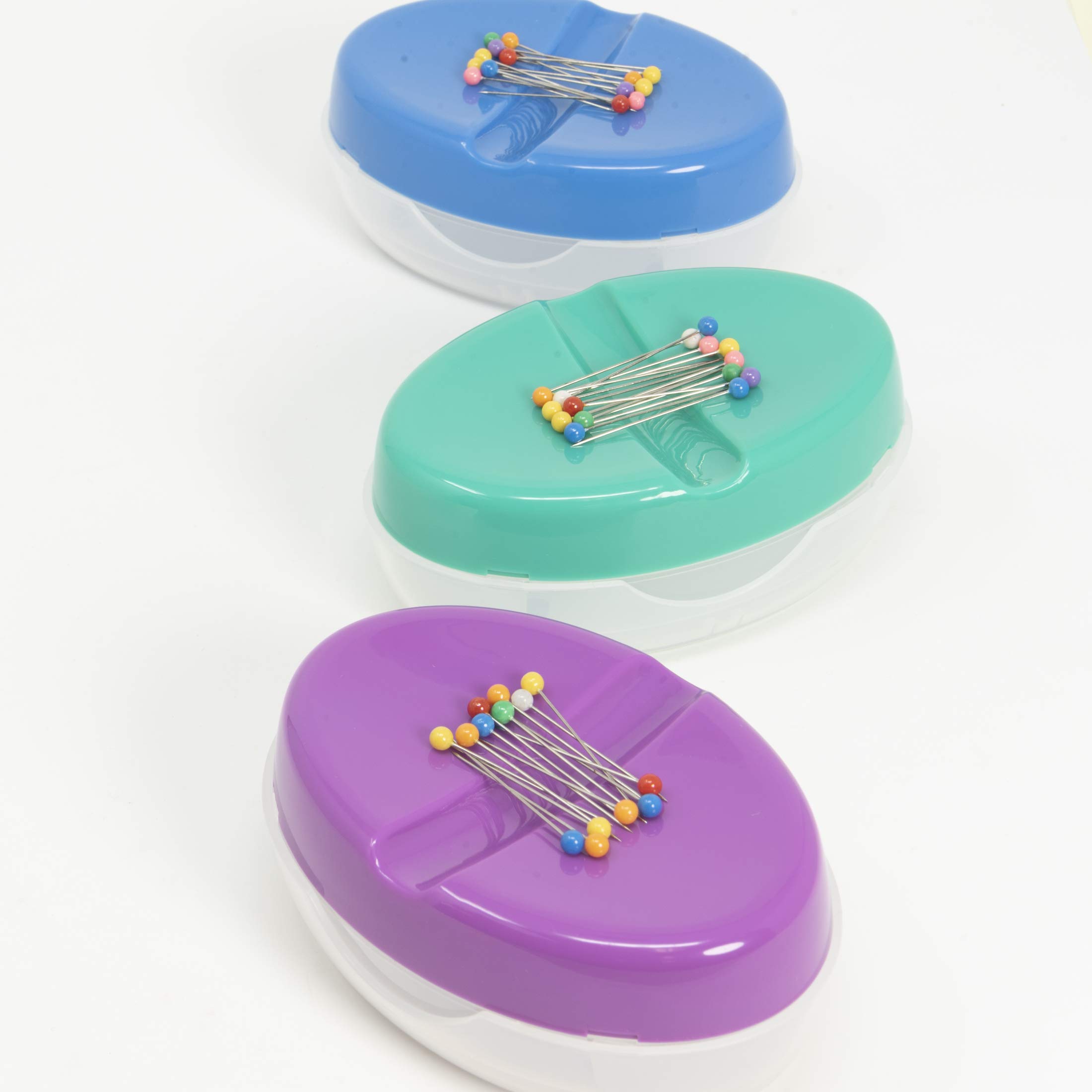 Dritz Ultimate Magnetic, Assorted Colors: Blue, Purple & Green, 1, 15 Ball Pin Caddy