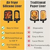 Dzpuhuojz 2Pcs Silicone Air Fryer Liners for Dual Drawer Fryers view 3