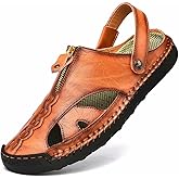 Shaire Men'S Sandals Outdoor Leather Closed Toe Beach Shoes