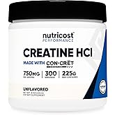 Nutricost Creatine HCl Powder (8 OZ) - Made with CON-CRET Creatine, 300 Servings