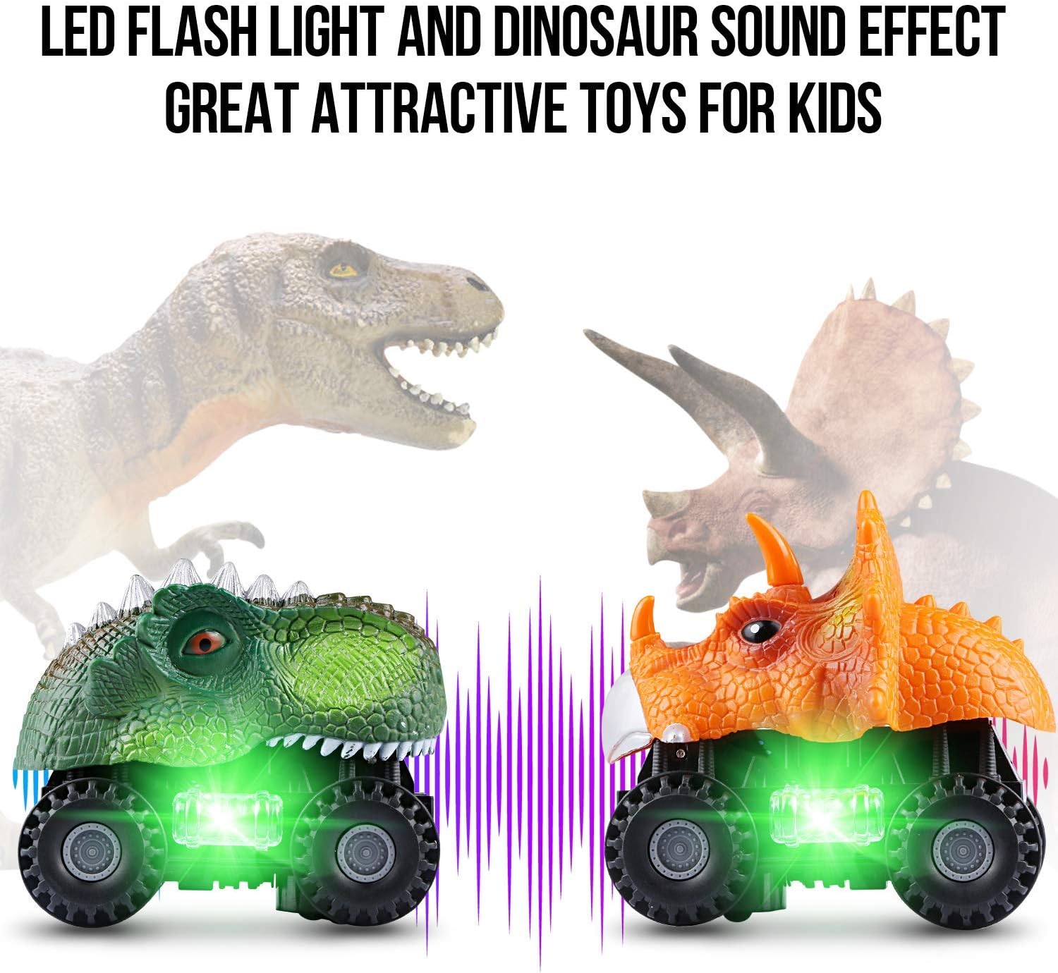 led dinosaur car with sound